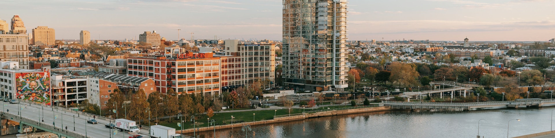 Southeast Pennsylvania featuring a sunset, a river or creek and landscape views