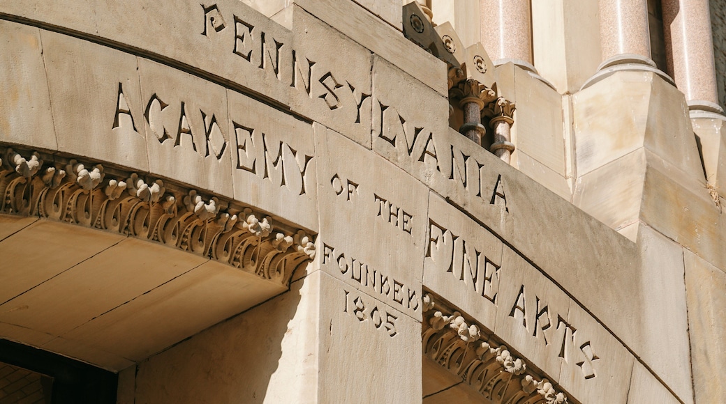 Center City featuring signage and heritage elements