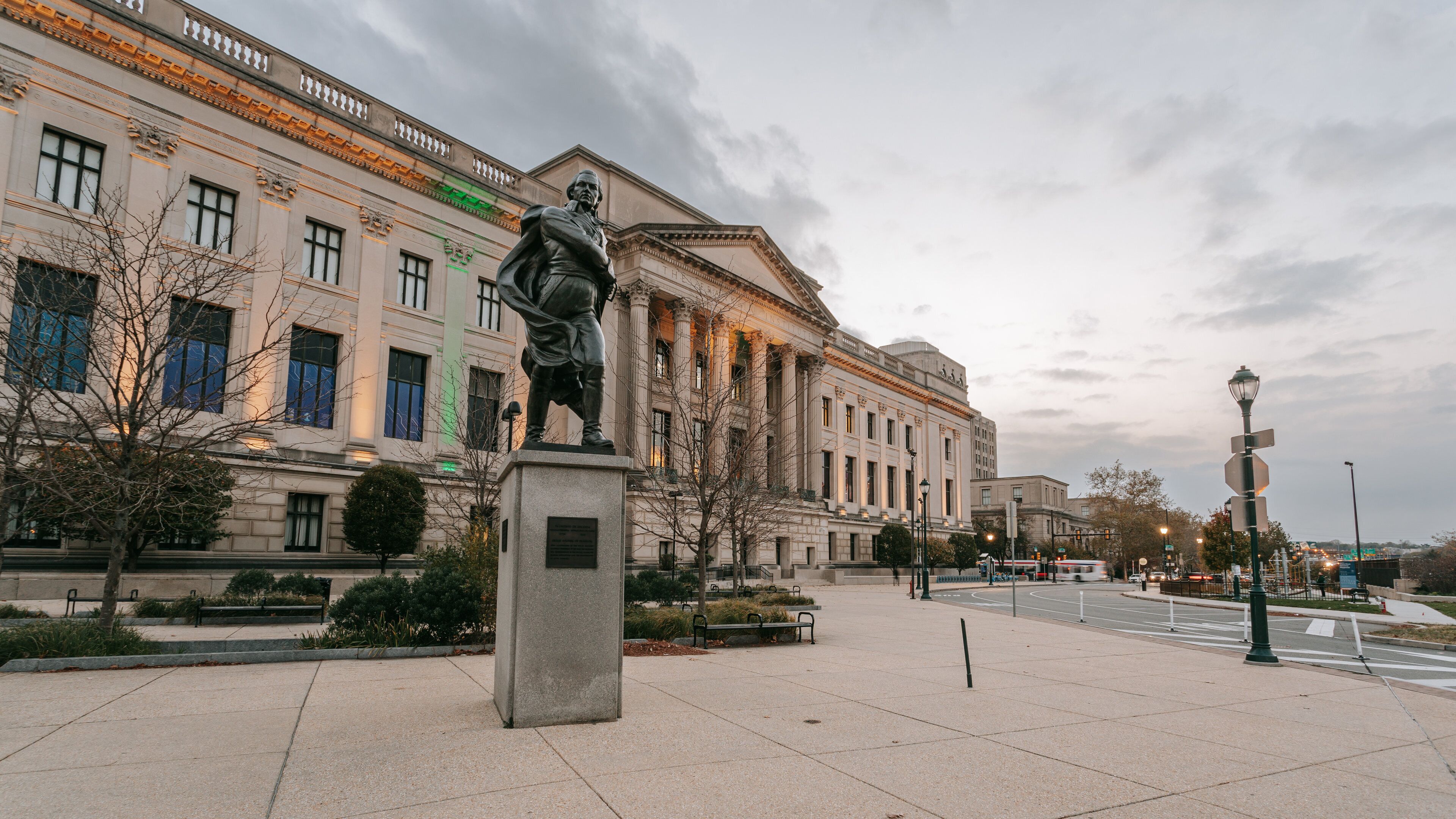 Center City which includes heritage architecture and a statue or sculpture