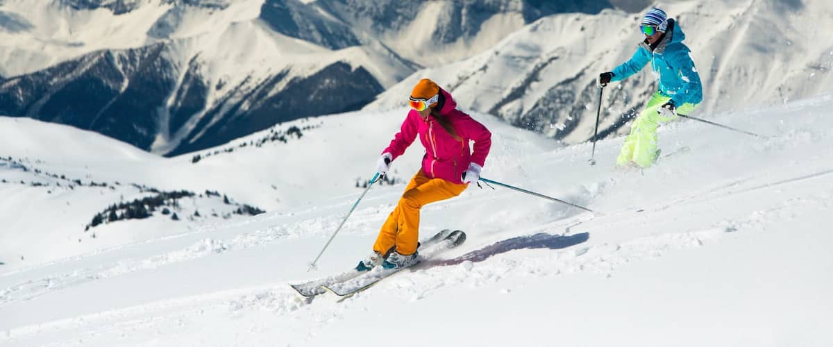 Sunshine Village which includes mountains, snow and snow skiing
