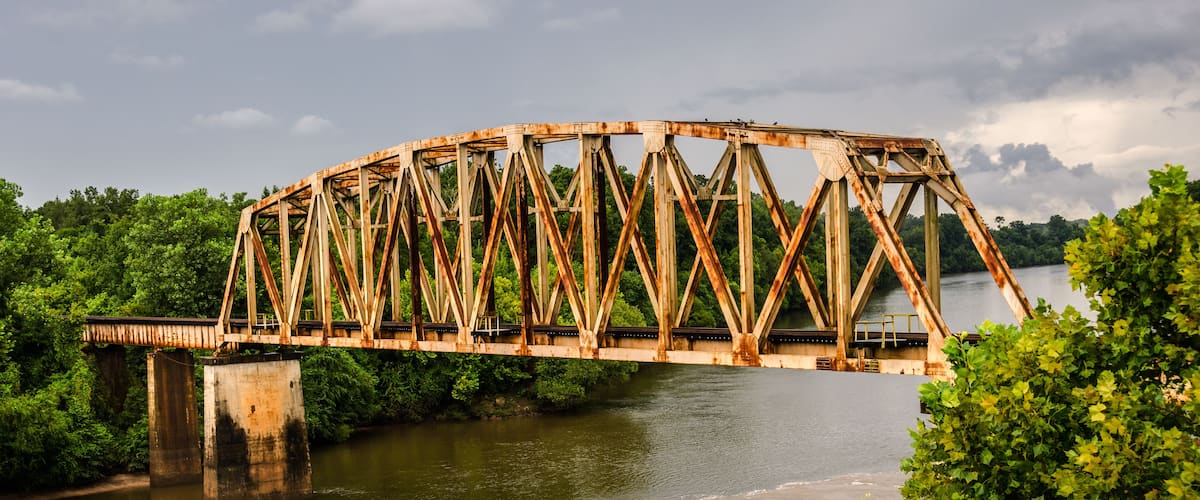 Rusty Old Railroad Bridge Over the Chattahoochee River