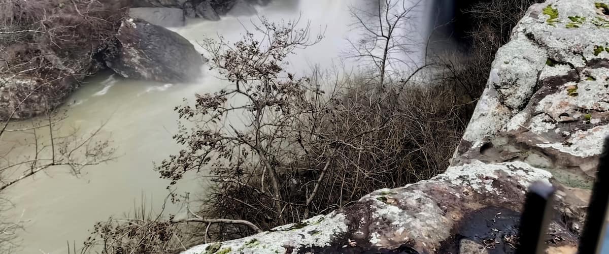 Lots of water recently has made this waterfall in Alabama overflow!! Great hike under and behind the falls as well.