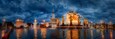 Famous Moscow Fountain Friendship of Nations at late evening
