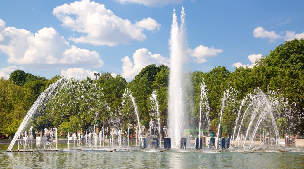 Gorky Park showing a fountain