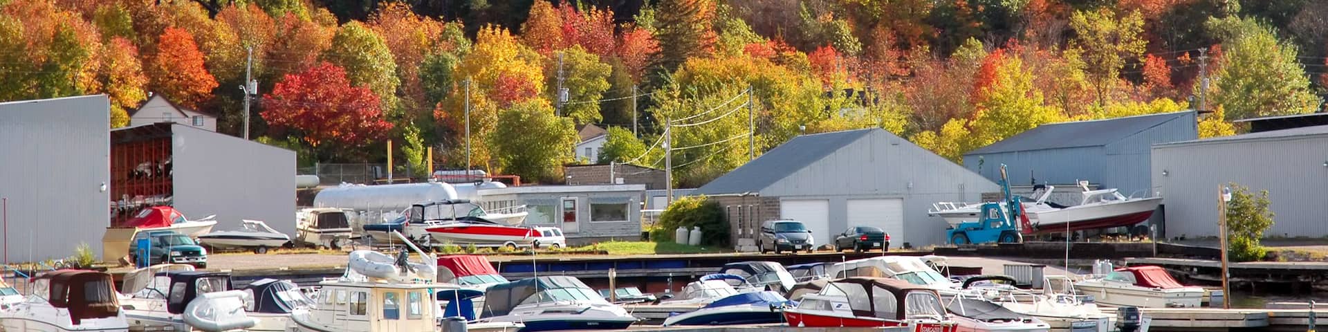 Parry Sound, Canada with Boats and Train with Autumn Foliage; Shutterstock ID 5103022