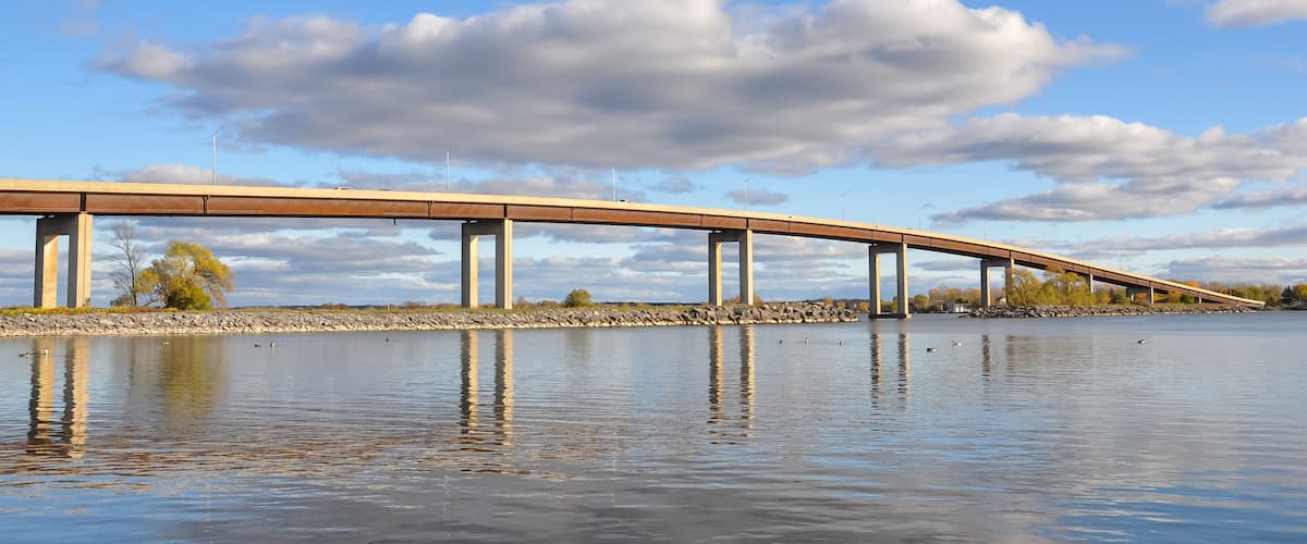 Bridge over the river in a cloudy day