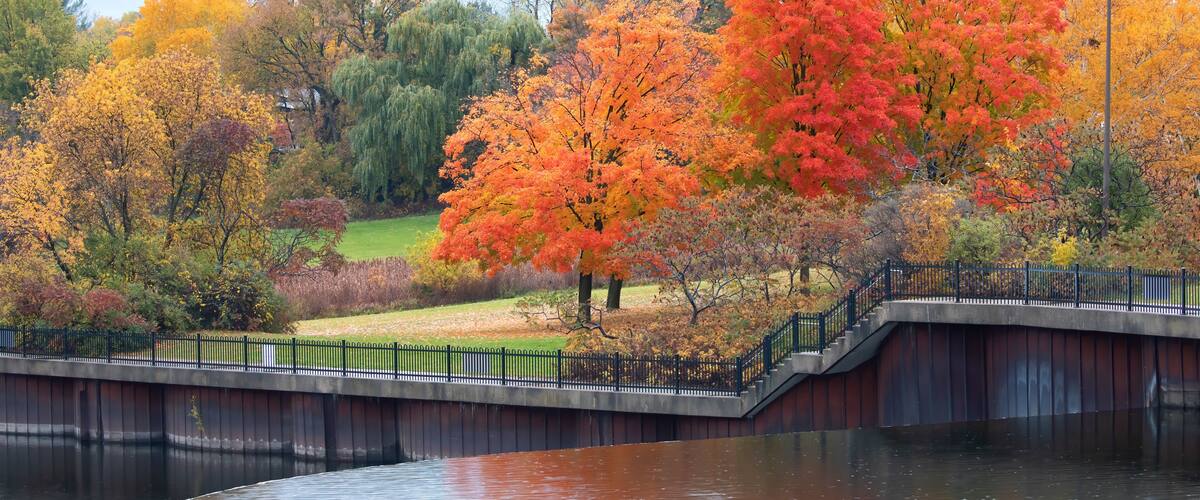 Hydro Park on a beautiful autumn day in Arnprior, Ontario, Canada
