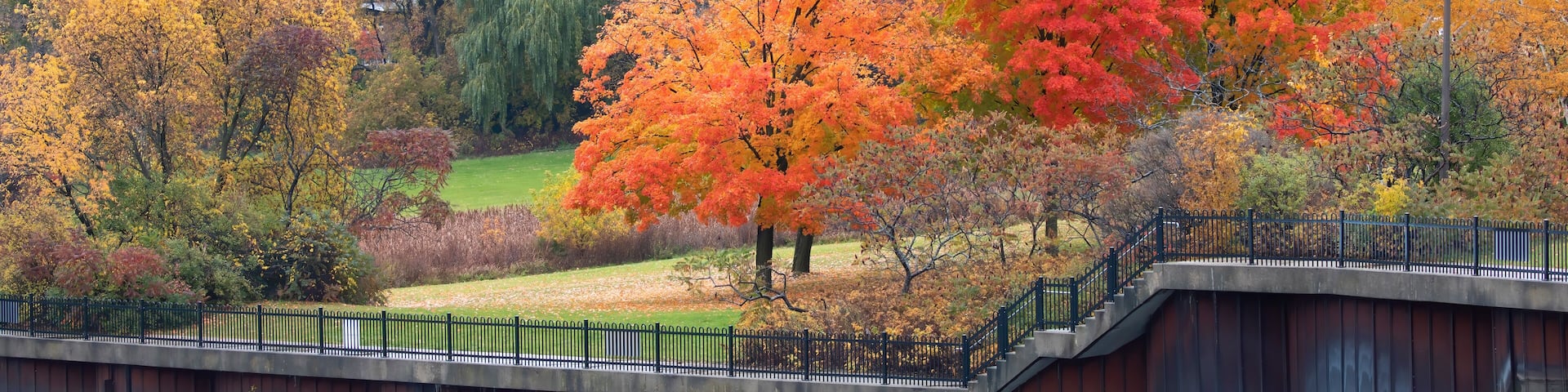 Hydro Park on a beautiful autumn day in Arnprior, Ontario, Canada