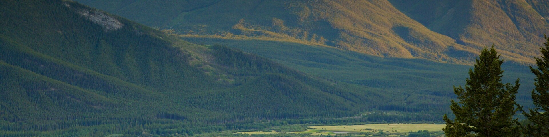 Rocosas Canadienses que incluye un lago o espejo de agua, vista panorámica y escenas tranquilas