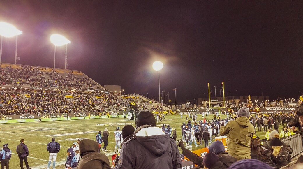 If you really want to know what the vibe of Hamilton is like, be sure to check out a Hamilton Ticats football game. The Canadian Football League has different rules than the National Football League in the US. However, the CFL game is very exciting, and Hamilton has some of the most passionate fans in the league. The team does a good job of keeping things family friendly, too, with the highlight being a play area in the stadium, for little ones to run and climb on.
#hamilton #ontario #canada #football #familyfun
#kidsfun