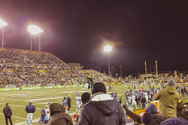 If you really want to know what the vibe of Hamilton is like, be sure to check out a Hamilton Ticats football game. The Canadian Football League has different rules than the National Football League in the US. However, the CFL game is very exciting, and Hamilton has some of the most passionate fans in the league. The team does a good job of keeping things family friendly, too, with the highlight being a play area in the stadium, for little ones to run and climb on.
#hamilton #ontario #canada #football #familyfun
#kidsfun