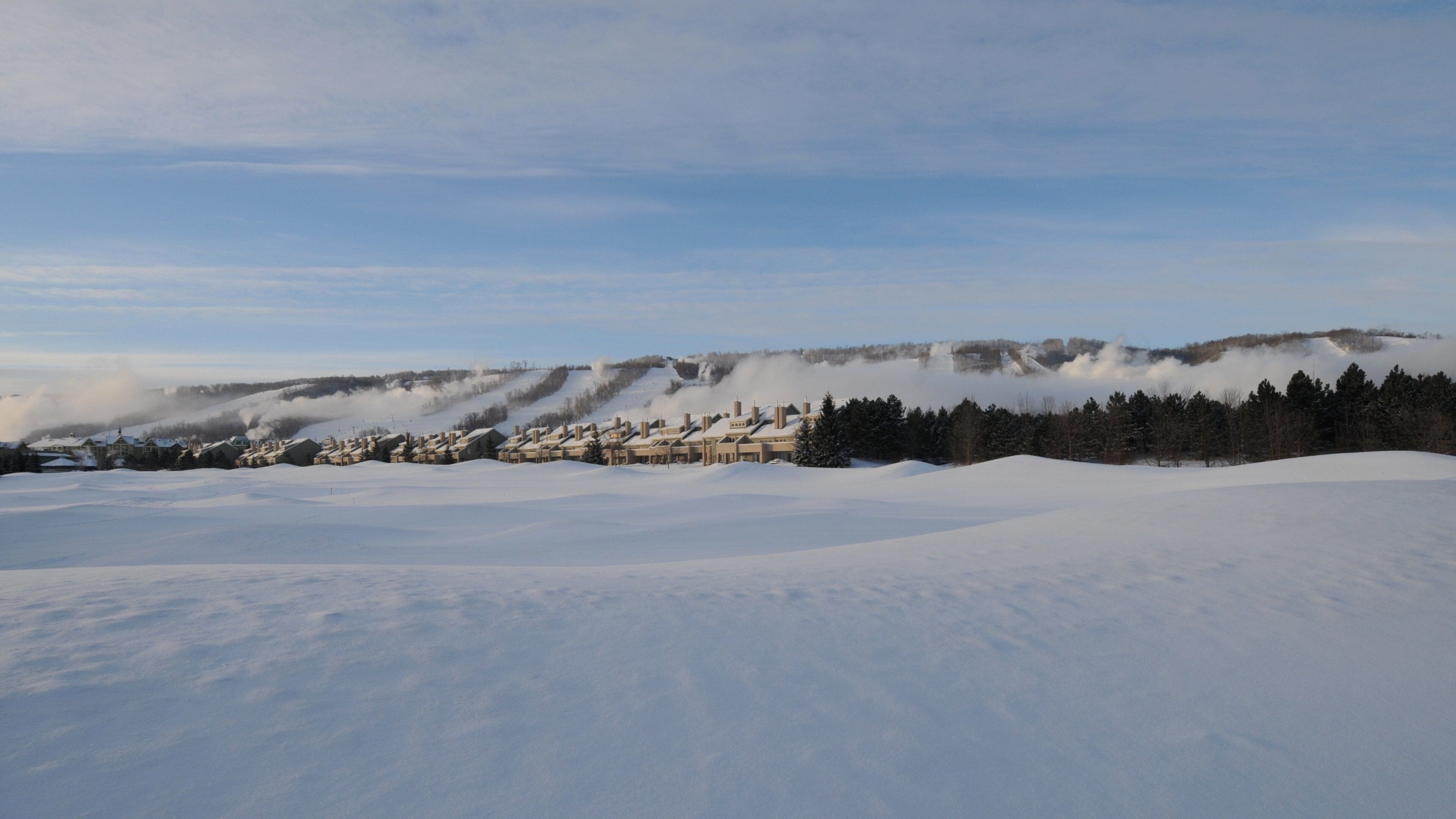 Owen Sound featuring a sunset, landscape views and snow