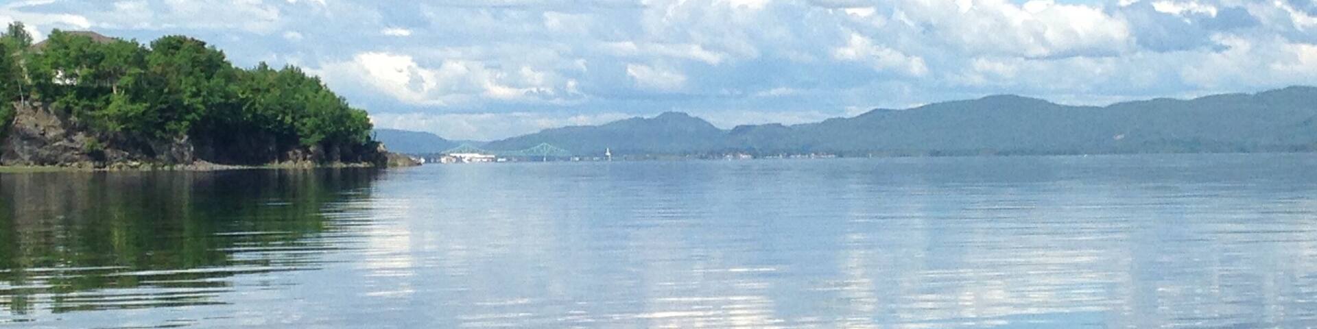 On the Restigouche River (June 2015). Kayaked from the beach in McLeod's Siding NB to Pointe à la Garde, QC.