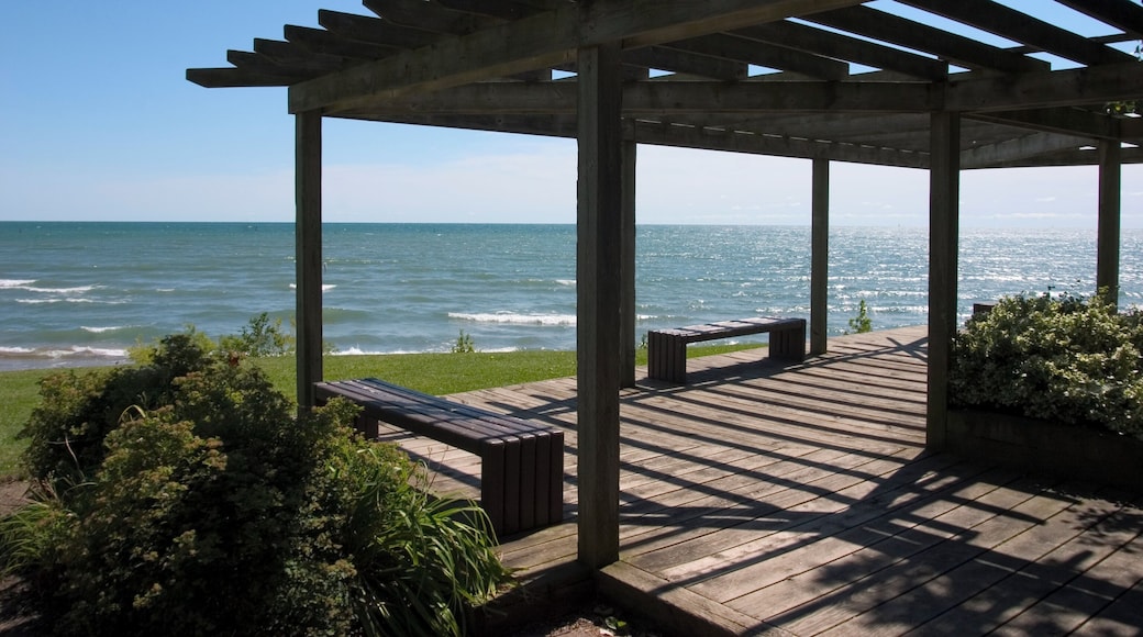 Oshawa, Ontario view of Lake Ontario from the park terrace.
