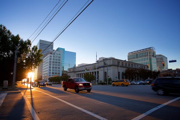South Carolina Midlands featuring a sunset and a city