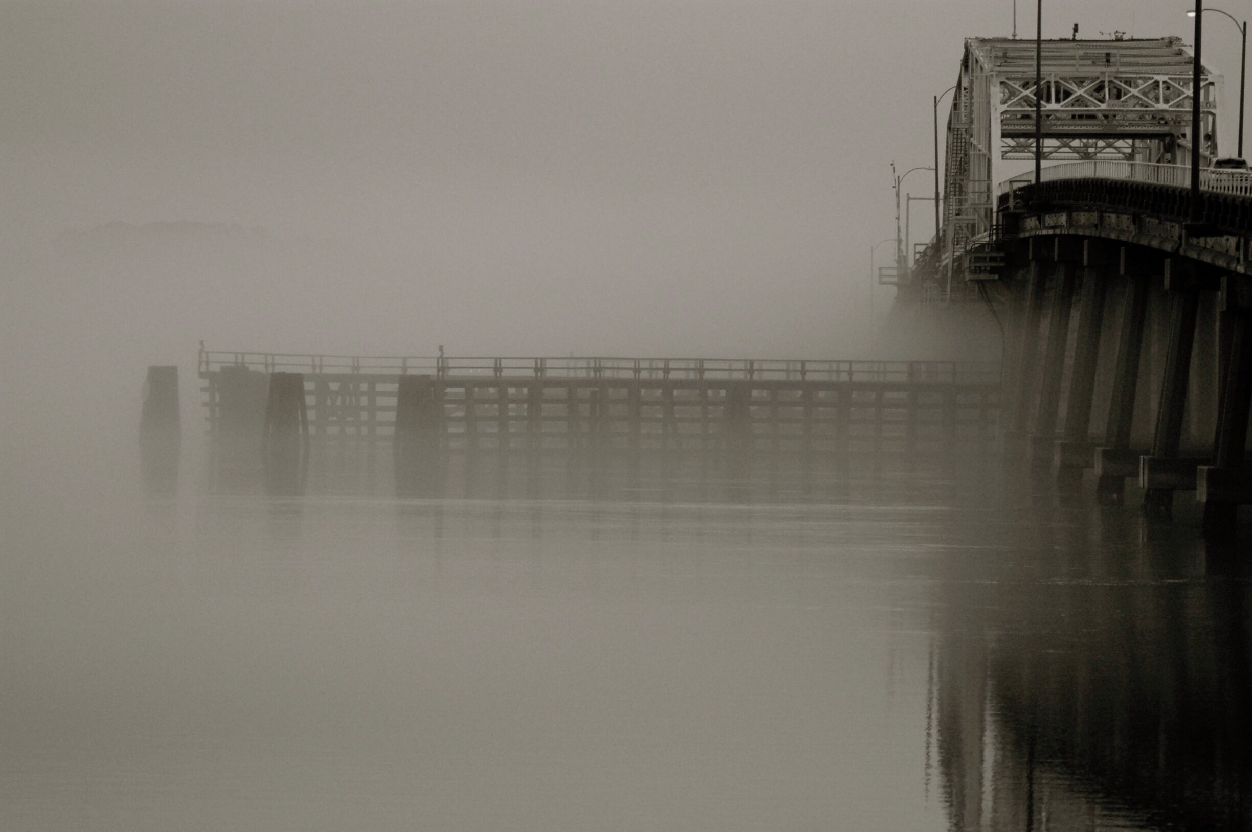 Early morning, swing bridge downtown Beaufort. 