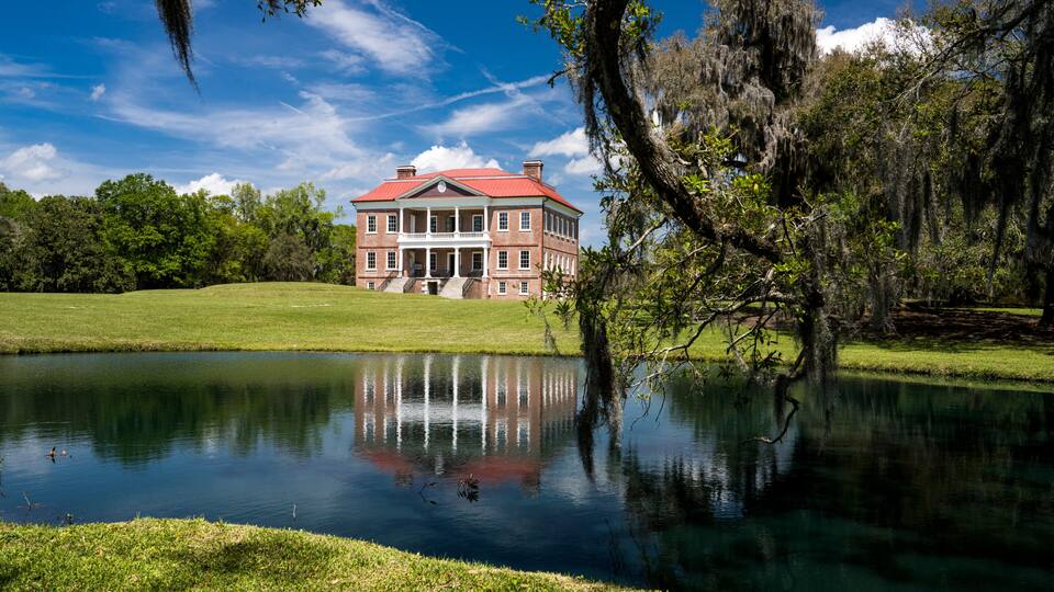Drayton Hall Plantation is on the Ashley River 15 miles from Charleston, South Carolina was finished in 1752