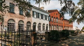 Historic Downtown Savannah showing heritage architecture