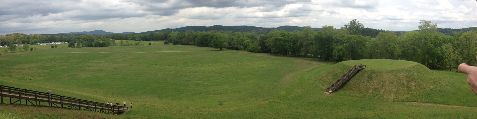 Panoramic view from the top of the tallest mound at Etowah Historic Mound Site.
