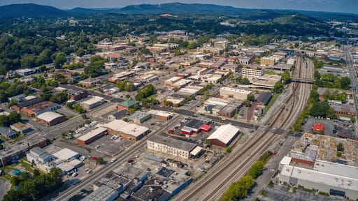 Aerial View of Downtown of Dalton, Georgia during Summer