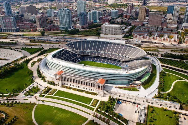 Soldier Field mit einem Landschaften und Stadt