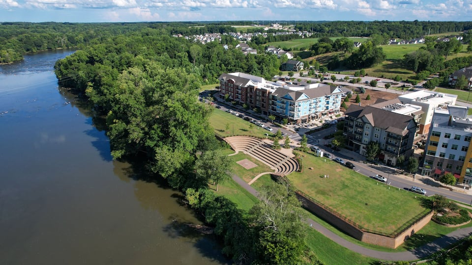 Riverwalk ampitheater and piedmont trail along the Catawba river in South Carolina