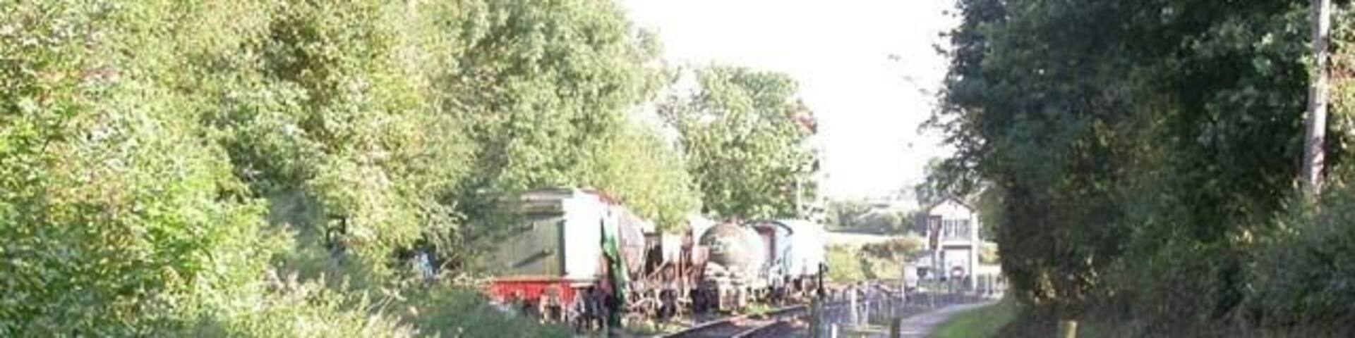 View to Pitsford Sidings. The cycleway/bridleway crosses the track at the photographer's position.