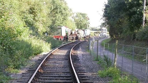 View to Pitsford Sidings. The cycleway/bridleway crosses the track at the photographer's position.
