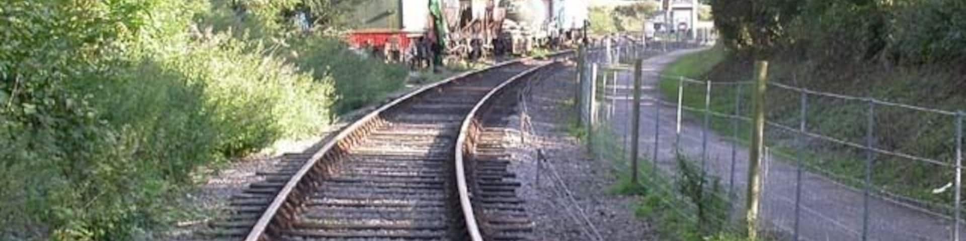 View to Pitsford Sidings. The cycleway/bridleway crosses the track at the photographer's position.