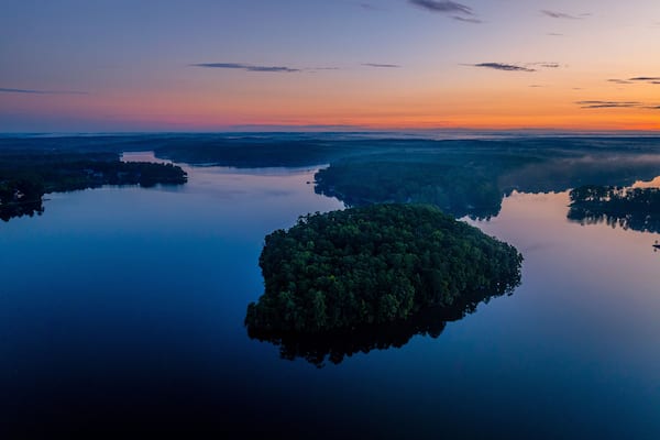 Sunrise over Lake Oconee in central Georgia.