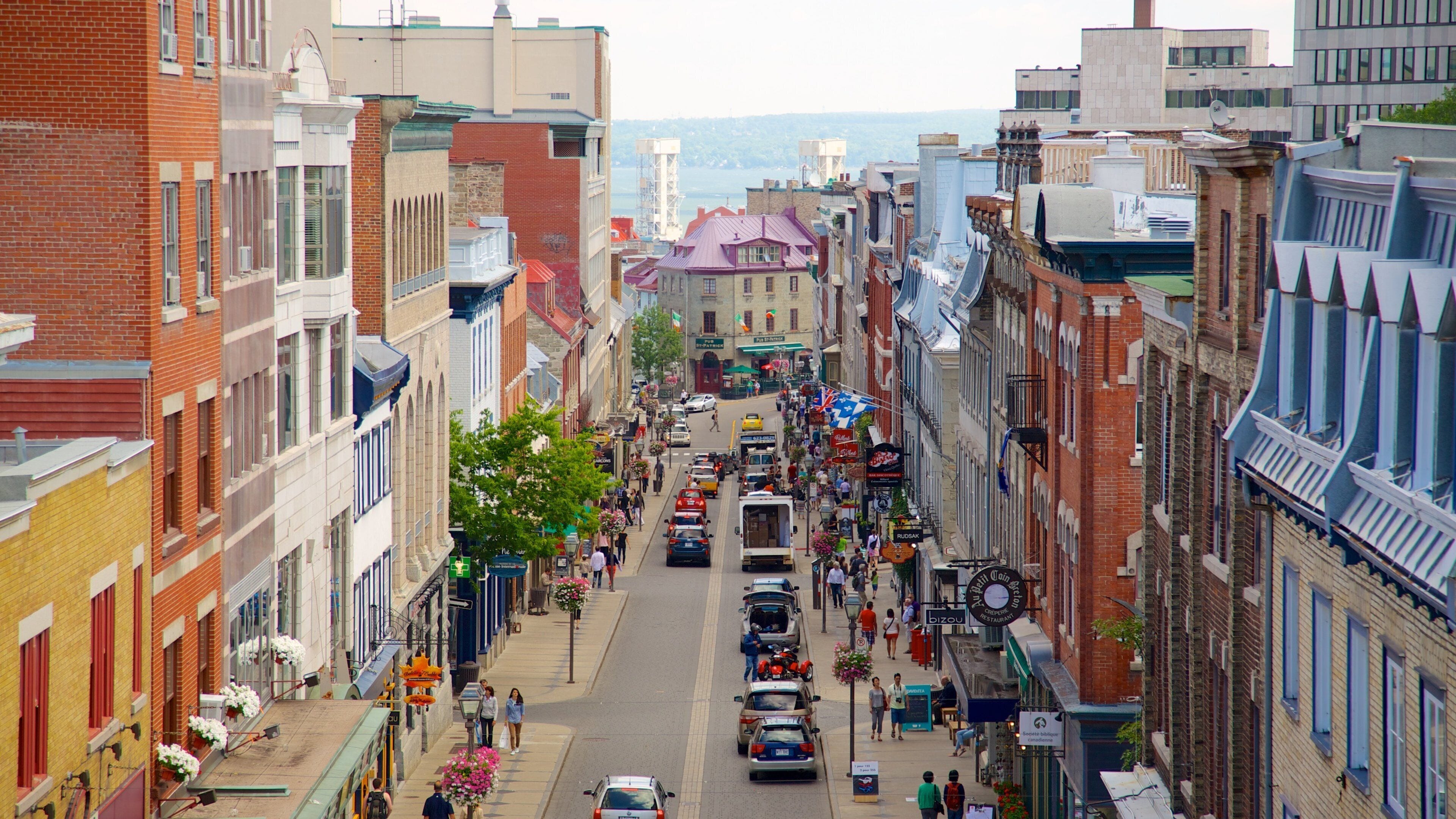 Old Quebec showing a coastal town, general coastal views and street scenes