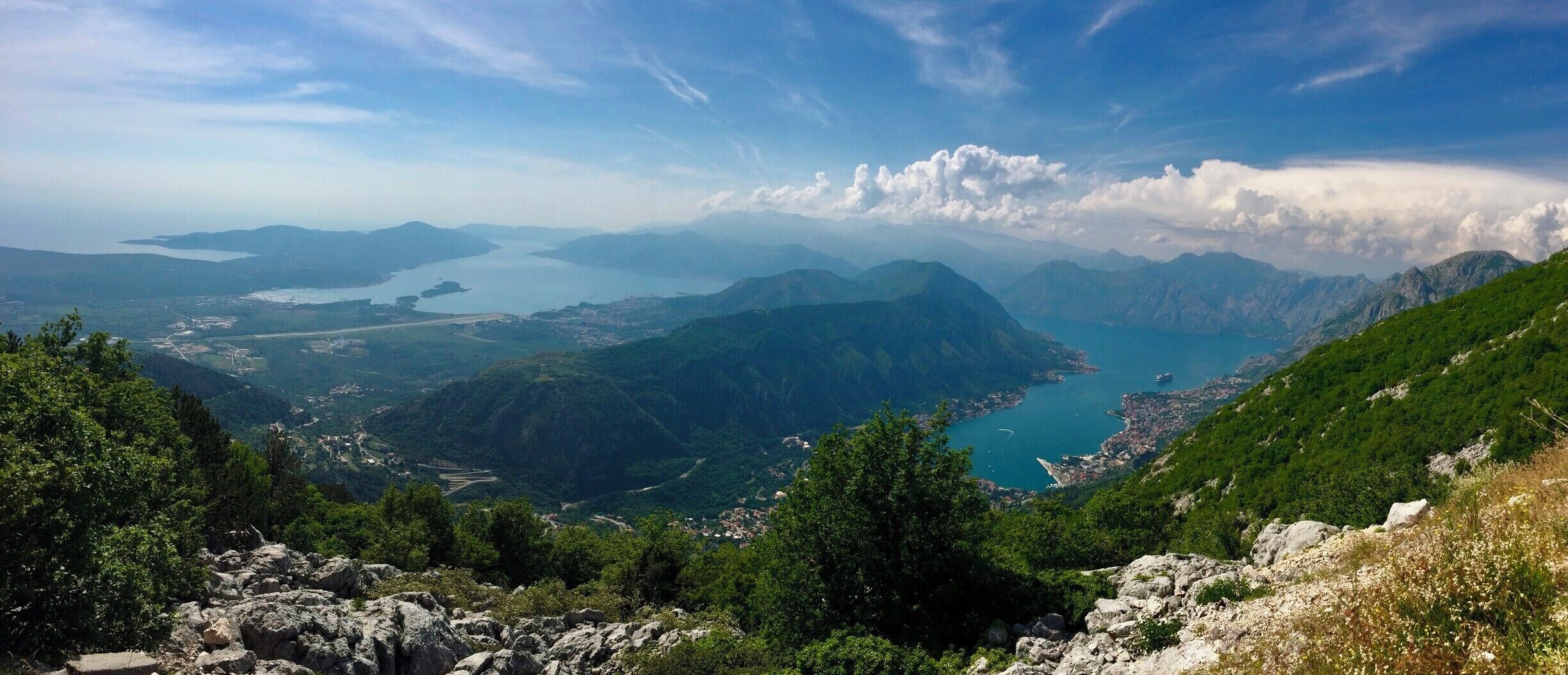 Looking down on Kotor and the southern most fjord in Europe. Great road built in the Franz Josef period with 24 switchbacks.