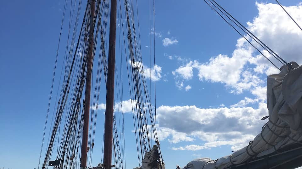 Watching the Bluenose sail into the docks
