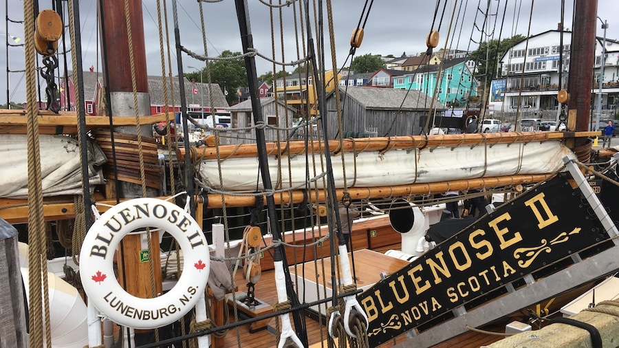 The Bluenose II was built in 1963 and reconstructed in 2012. The original Bluenose was a Canadian racing ship that sank off the coast if Haiti.