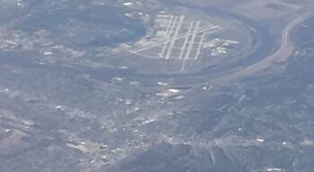 Eppley airfield near Omaha. River Missouri snakes past the airfield!