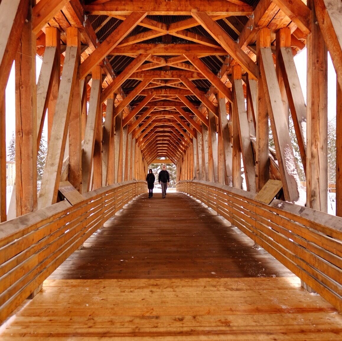If you want to take a day off from skiing, this is a sweet walk to take. It’s a beautiful bridge. Impressive!