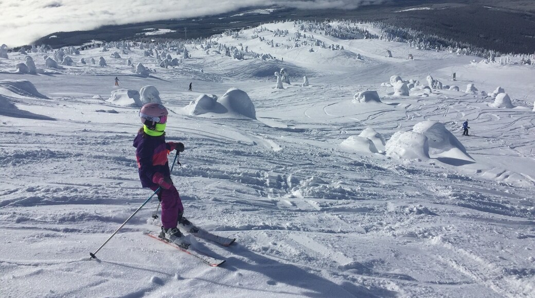 Super fun family skiing among the "snow ghosts" of Big White.