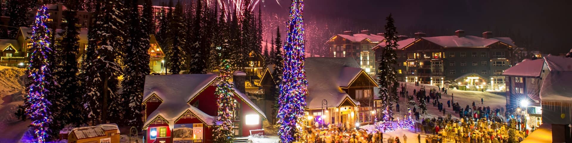 Big White Ski Resort which includes nightlife and night scenes