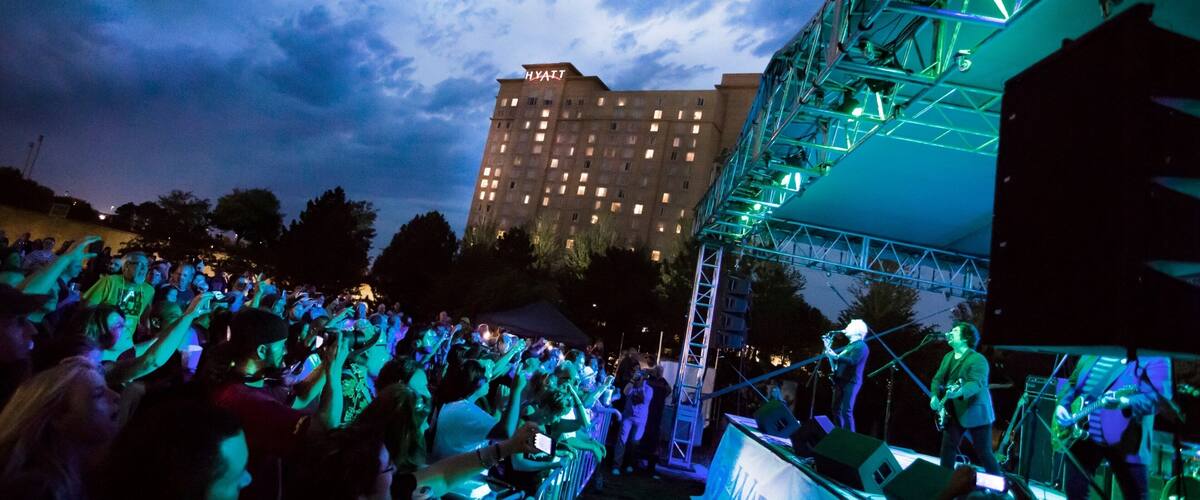 Wichita showing performance art, night scenes and music