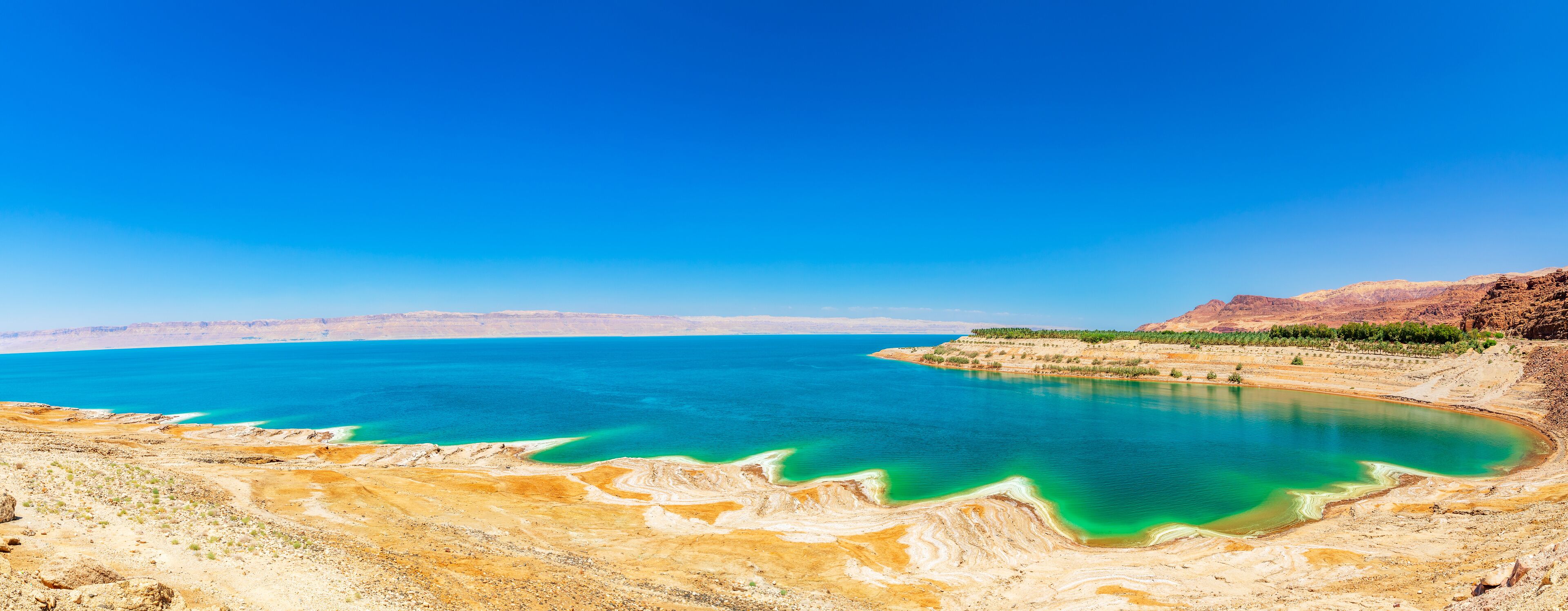 Dead Sea with Saline Deposits