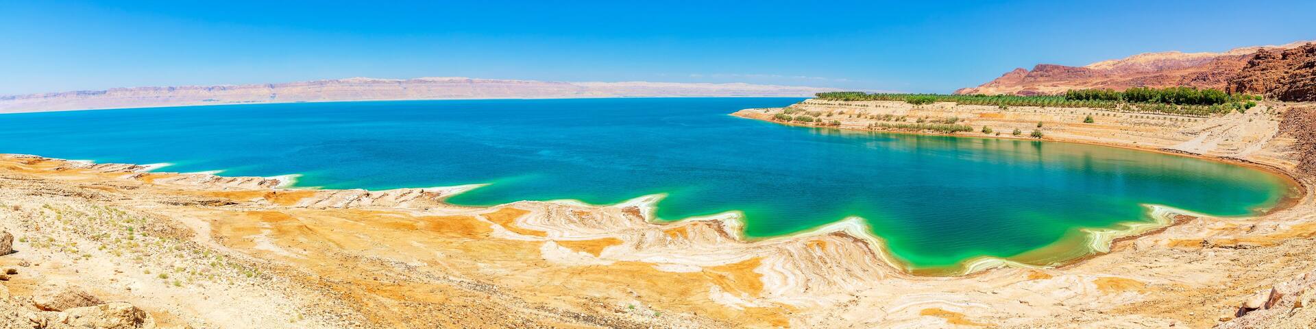 Dead Sea with Saline Deposits