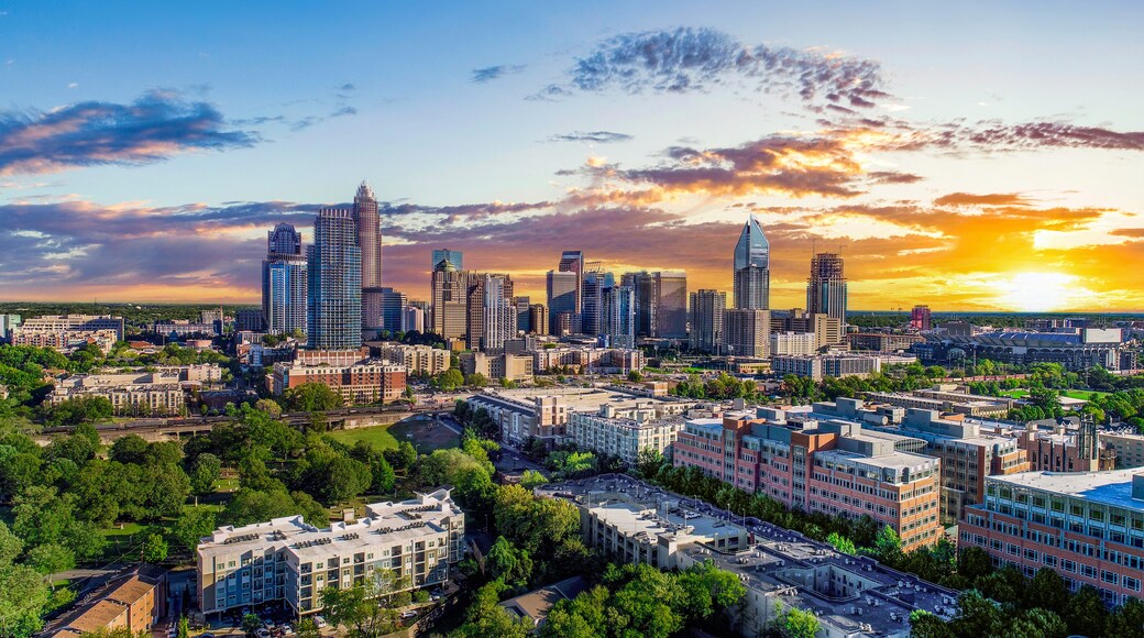 Charlotte North Carolina Downtown Drone Skyline Aerial
