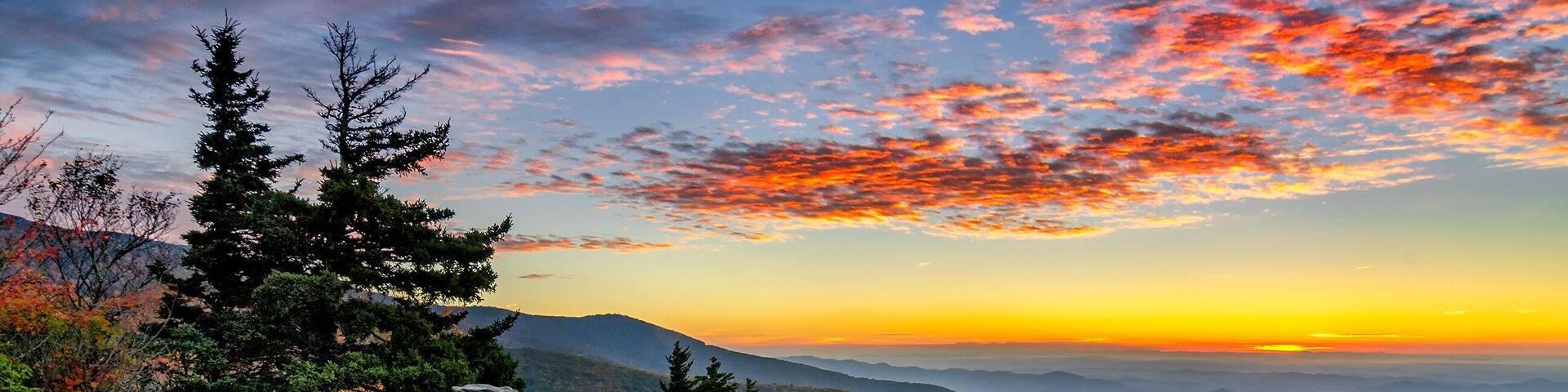 North Carolina, scenic autumn sunrise, Blue Ridge Parkway