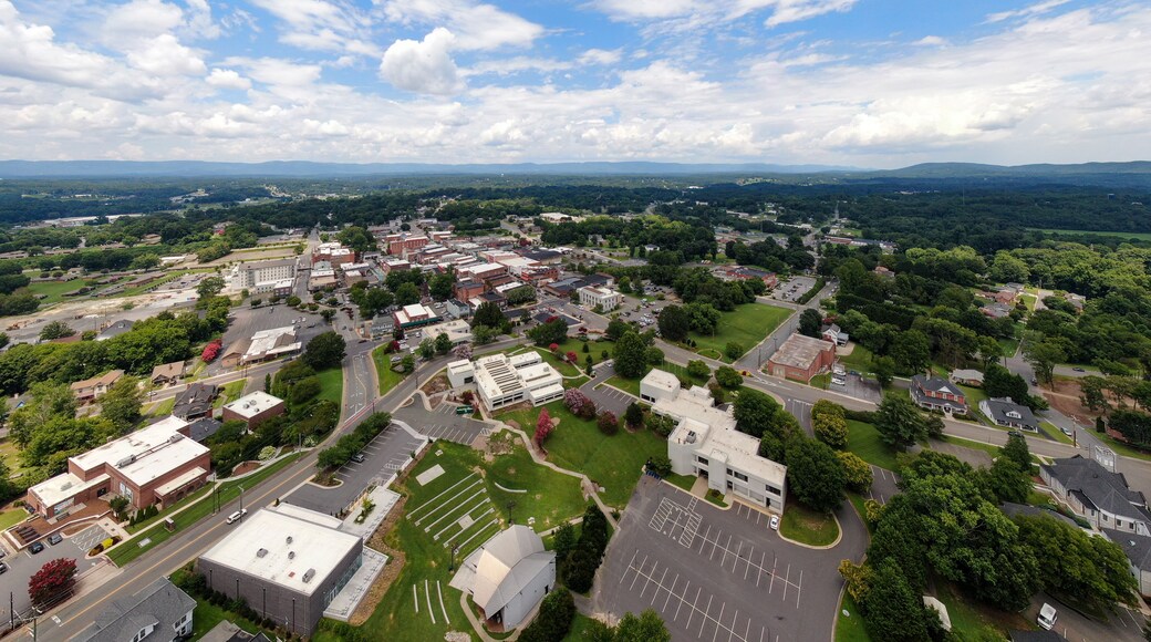 Day Time Drone Images of Downtown Mount Airy North Carolina. This Town Served As The Inspiration For Mayberry On The Andy Griffith Show: Travel, Tourism, Outdoors
