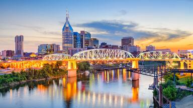 Nashville, Tennessee, USA downtown skyline on the Cumberland River., Shutterstock ID 647907703, Purchase Order: SP-1506 Go Guides, Order Number: , Client/Licensee: Faa Praharnpap, Other: Hcom budget