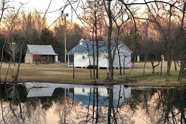 Beautiful reflection of the old schoolhouse at the park in Mountain Home, Arkansas #cooperpark #mountainhome #history