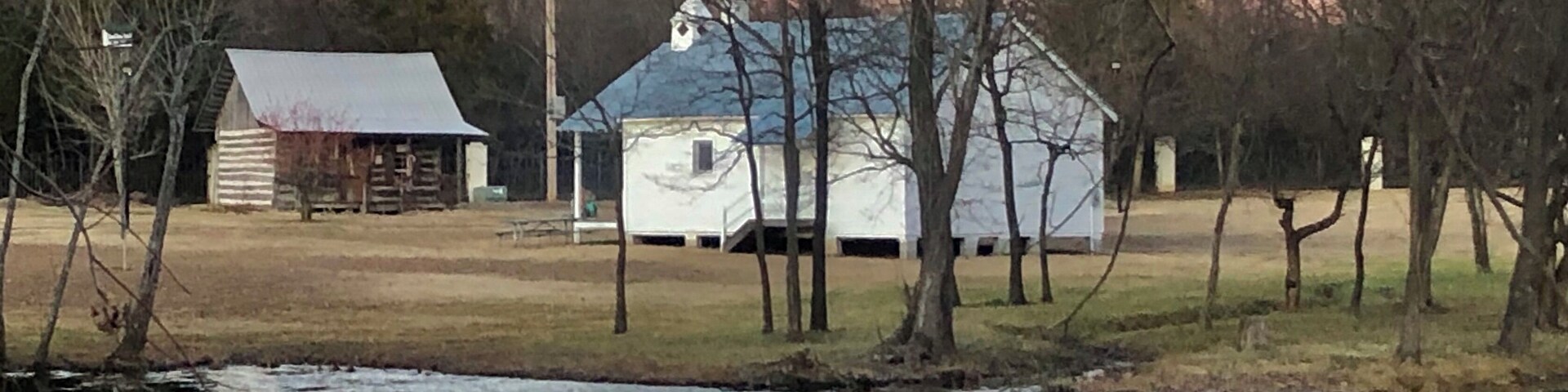 Beautiful reflection of the old schoolhouse at the park in Mountain Home, Arkansas #cooperpark #mountainhome #history