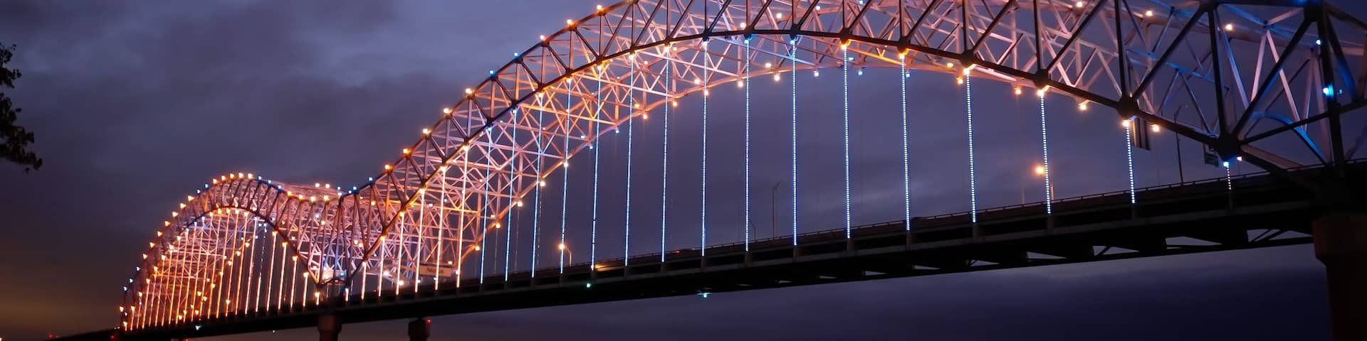 Hernando de Soto Bridge in Memphis over Mississippi River - travel photography