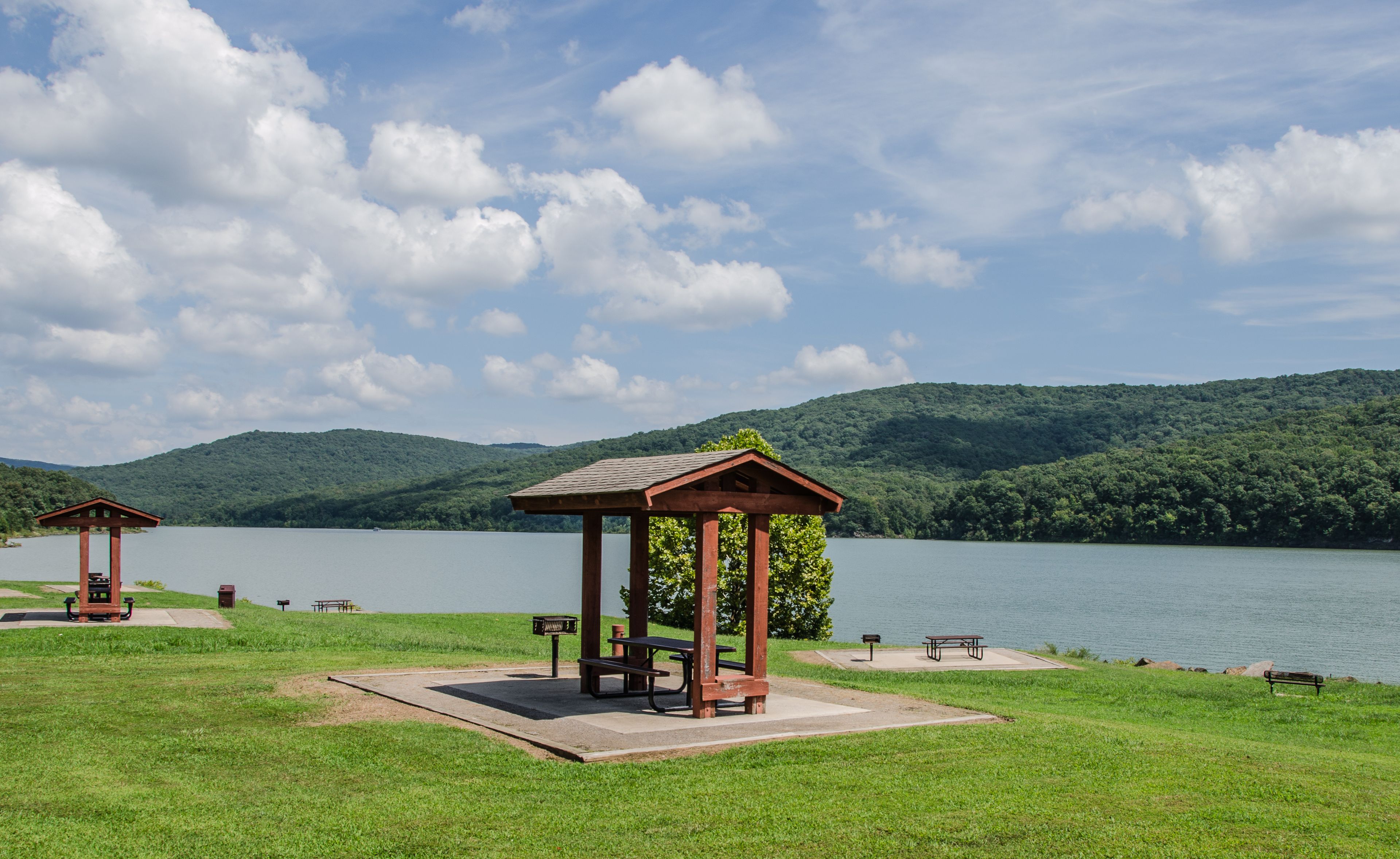A beautiful place to sit and think for the future!! Summer park at Arkansas, USA