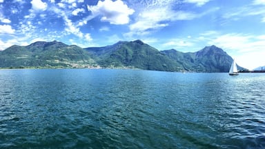 Lovere view of The lake. In spring